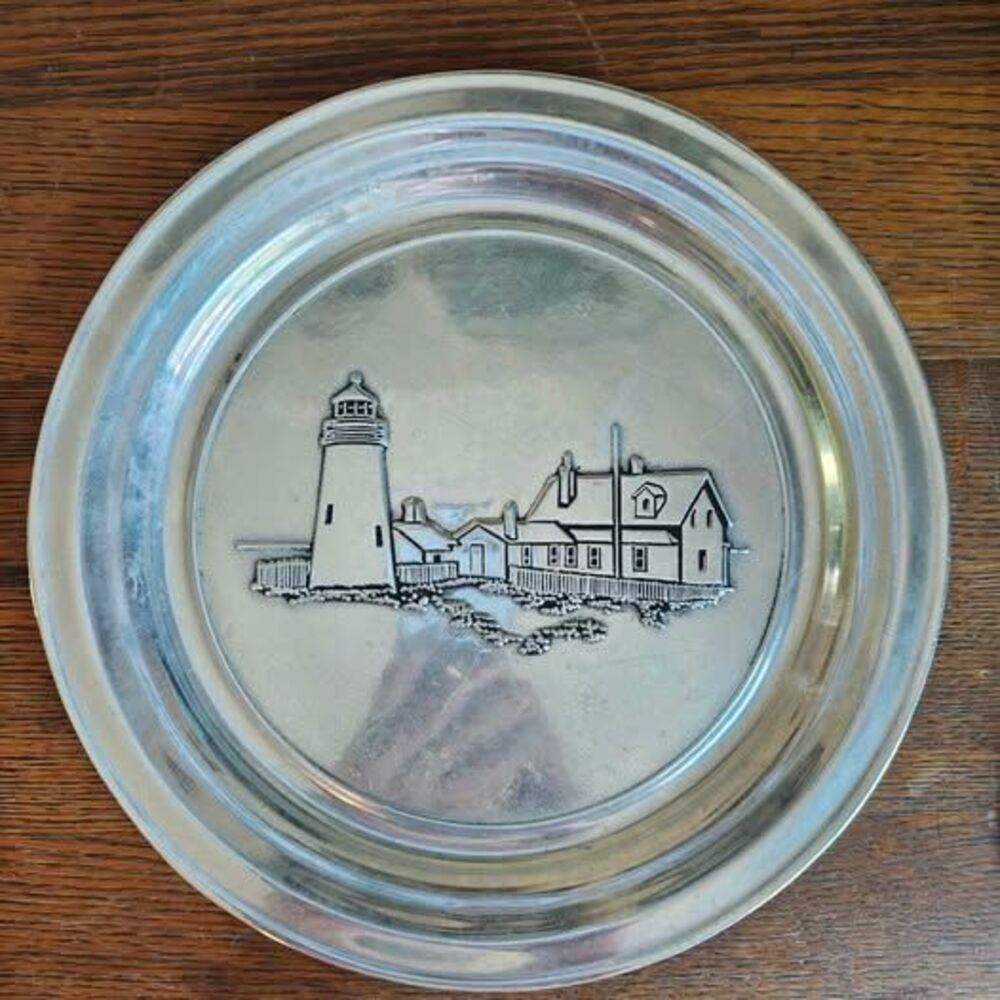 Vintage Wilton Armetale Pewter-Style "Lighthouse" Plate (Columbia, PA)